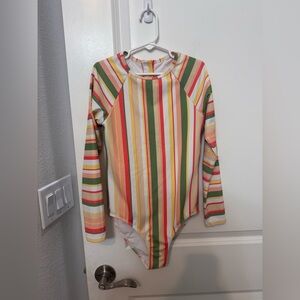 Roxy Girls Multicolor Striped Bathing Suit